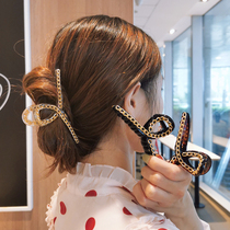 South Korea Dongdaemun Net red with the same chain large grab clip simple hair catch female back of the head plate hairhairclip headgear