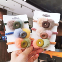 Korean personality simple small button hair ball rope tie hair rope tie hair head rope Hairband headband hair accessories headgear