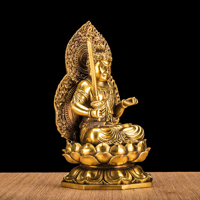 福佑林九华山开光生肖守护神属鸡本命佛纯铜不动明王菩萨佛像摆件