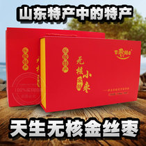 Hundred jujube class Leling seedless golden silk small jujube Humble jujube Hollow jujube Original instant red jujube Shandong specialty gift box