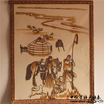 Mongolian felt painting Mongolian specialities Decorative Felt Painting Goat Felt Painting Mongolian Hung Painting and Painted Bronzed and Sized Decoration