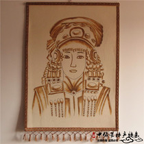 Mongolian Hot felt painting Ordos bride Nemont featured handicraft hanging painting restaurant decoration painting wool bronzed