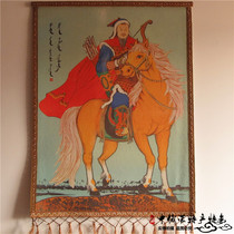 Mongolian Felt Painting Featured Crafts Colorful githhan horse riding portrait handmade Inner Mongolia felt painting