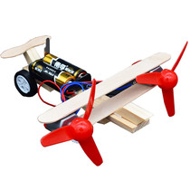 Land glider science small experiment Small production Primary school students DIY works Handmade science and technology materials Aircraft model