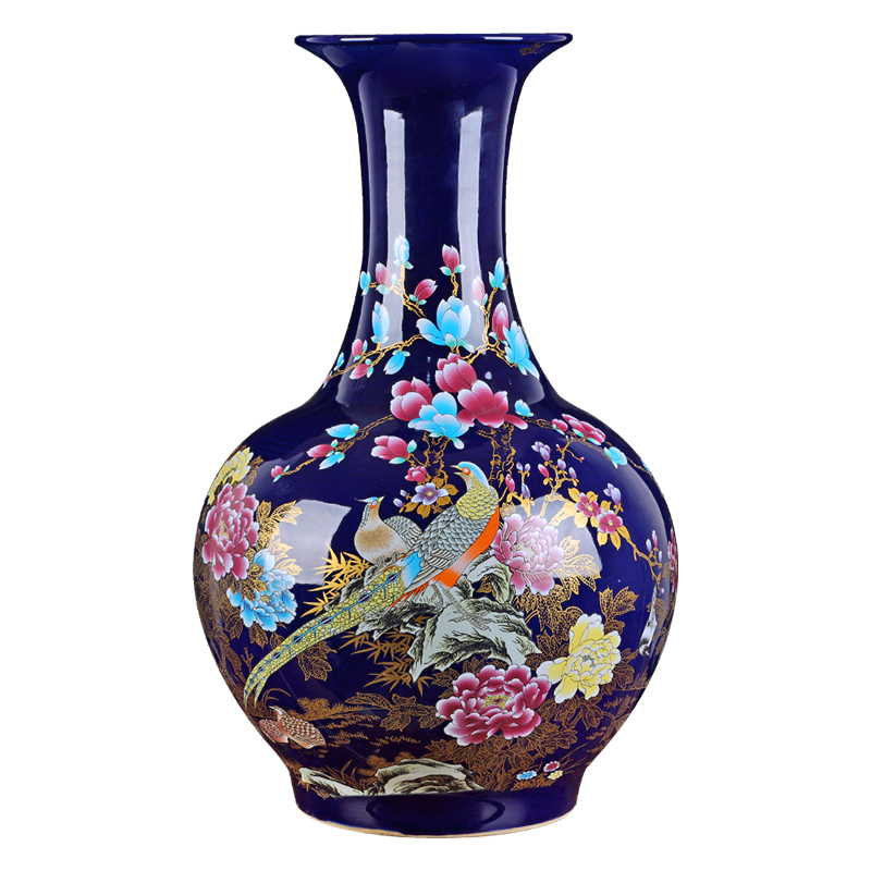 Jingdezhen vases, pottery and porcelain landing large new Chinese style household flower arrangement sitting room adornment TV ark, furnishing articles