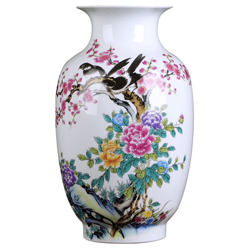 Jingdezhen ceramic vase sitting room home furnishing articles rich ancient frame study Chinese flower arranging, desktop decoration