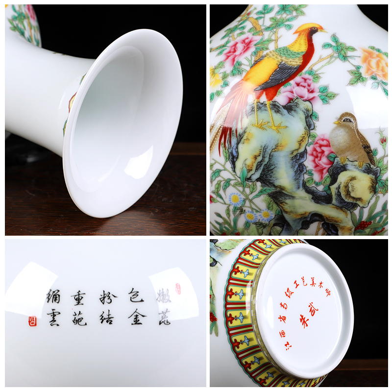 Jingdezhen ceramics powder enamel vase expressions using wide flower arrangement home TV ark, furnishing articles of Chinese style of the sitting room porch decoration