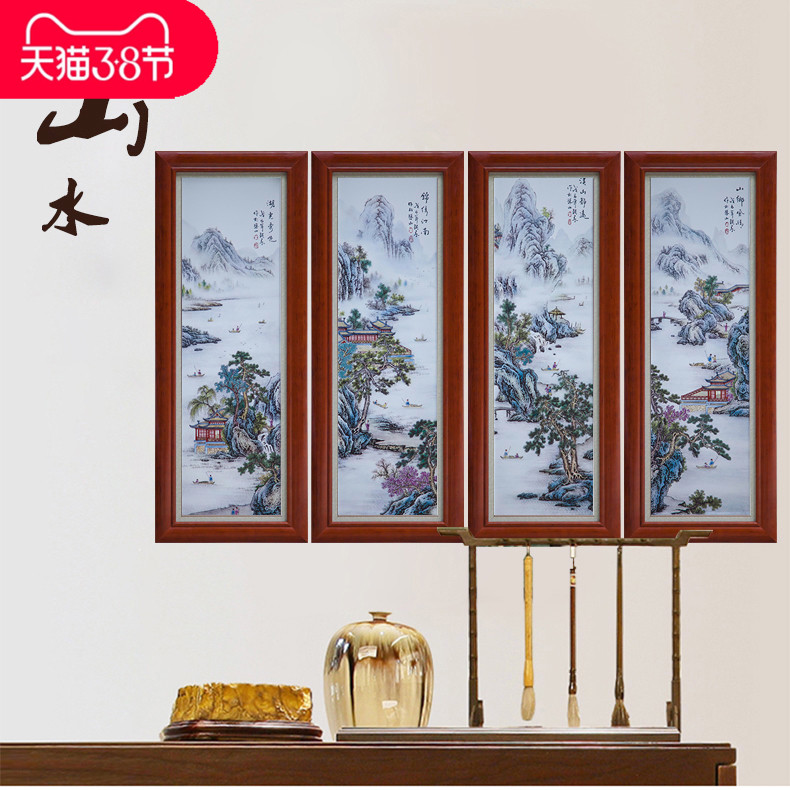 Jingdezhen ceramic and porcelain plate painting the mural wall act the role ofing sitting room hangs a picture on the glaze color antique carved decorative furnishing articles