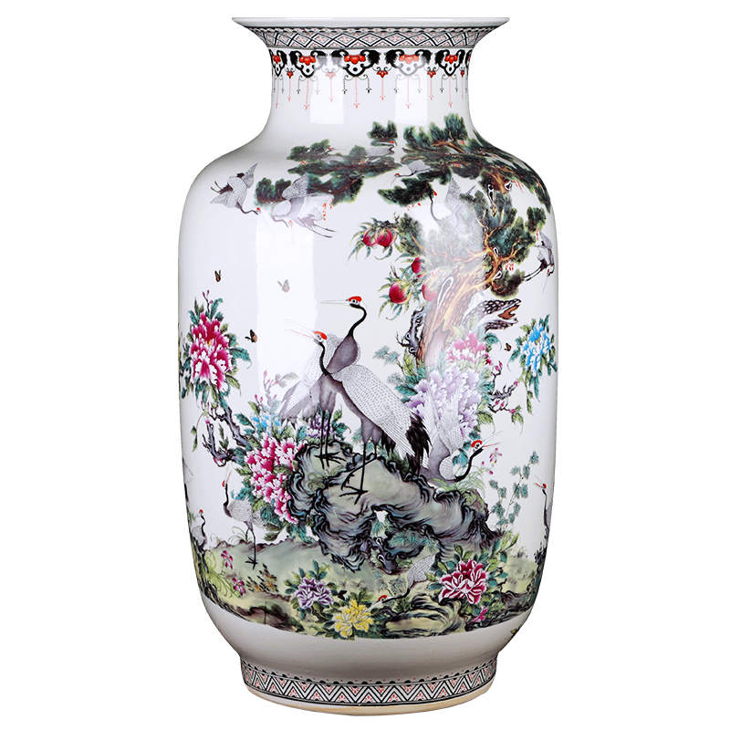 Jingdezhen ceramics powder enamel antique Chinese years sitting room adornment is placed more idea for gourd of large vase