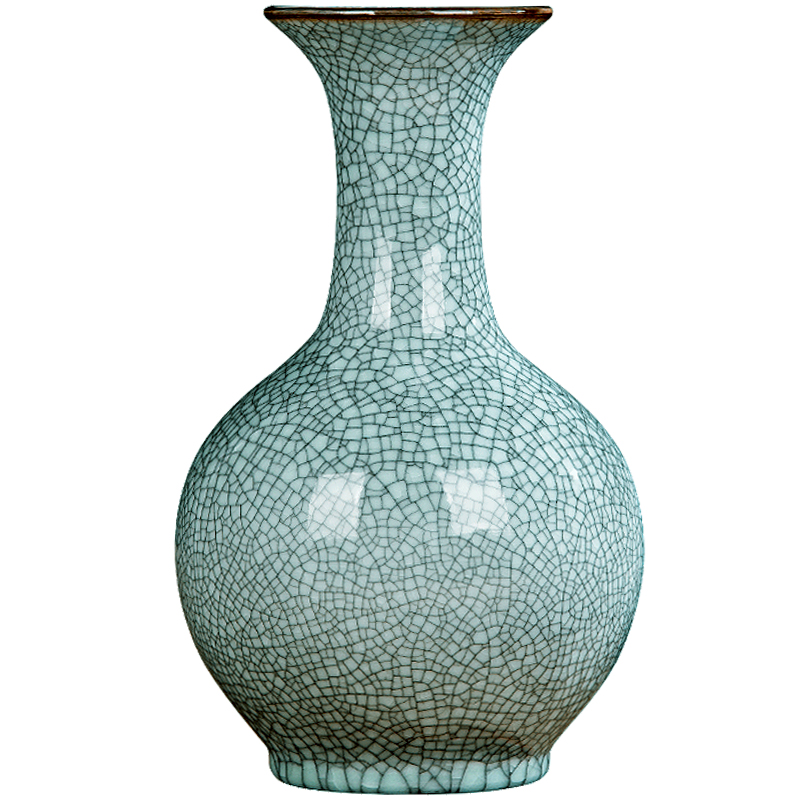 Jingdezhen ceramics crackle vase Chinese penjing flower arrangement, porcelain wine handicraft decorative household items