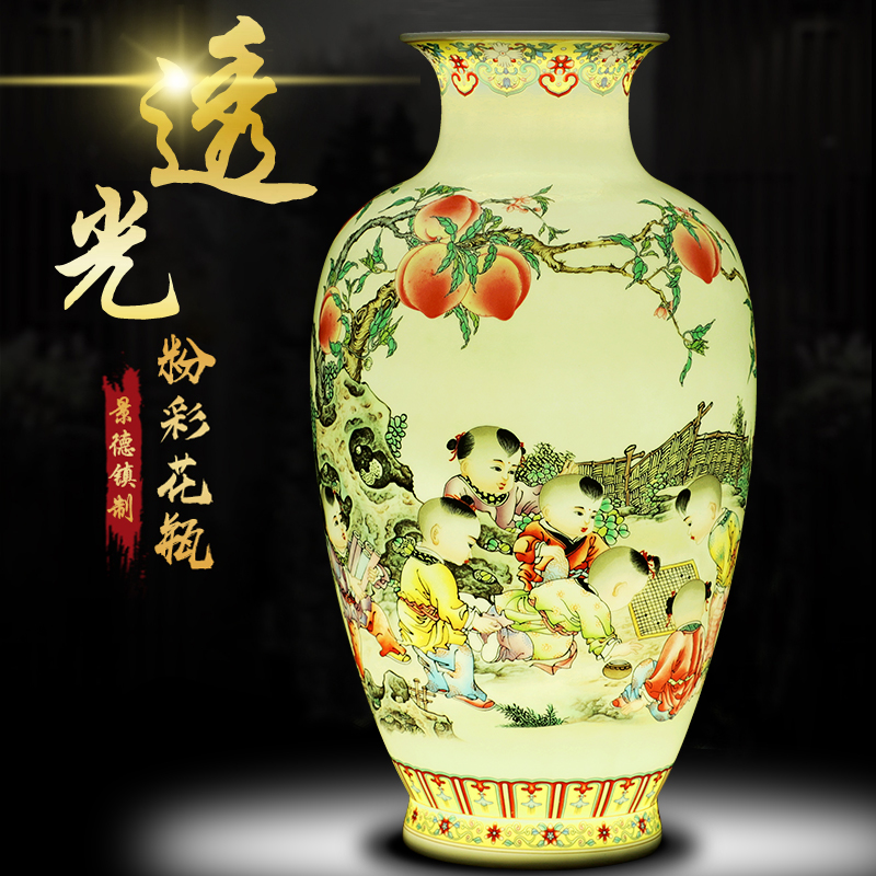 Jingdezhen ceramics powder enamel vase expressions using wide flower arrangement home TV ark, furnishing articles of Chinese style of the sitting room porch decoration