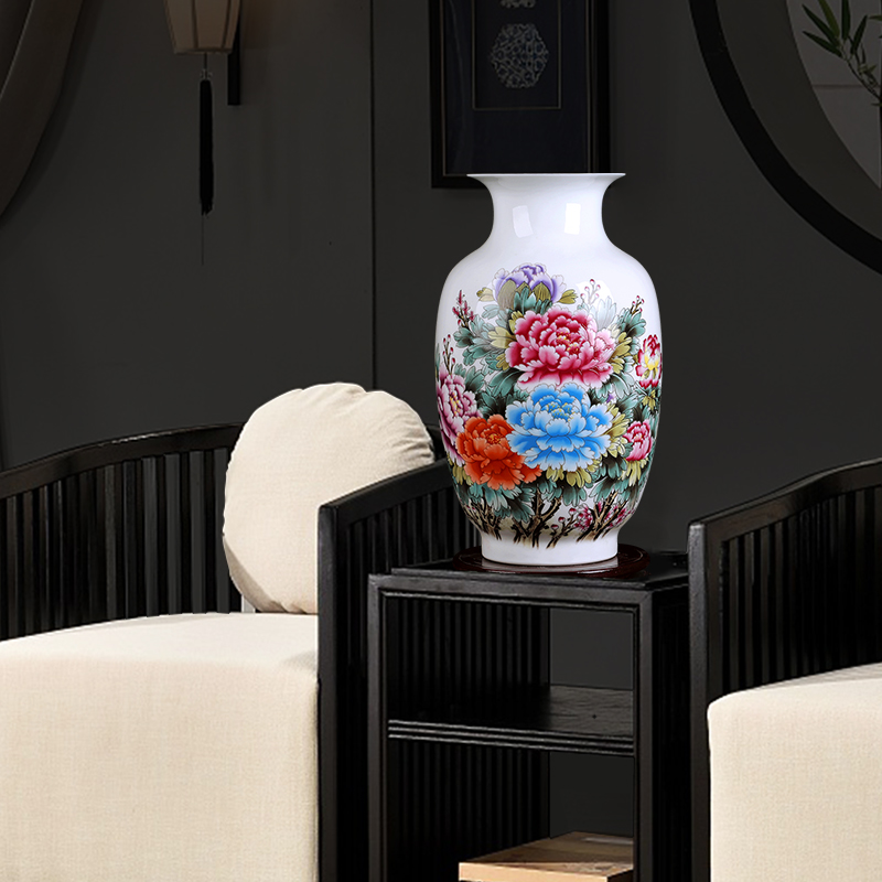 Jingdezhen ceramic vase sitting room home furnishing articles rich ancient frame study Chinese flower arranging, desktop decoration