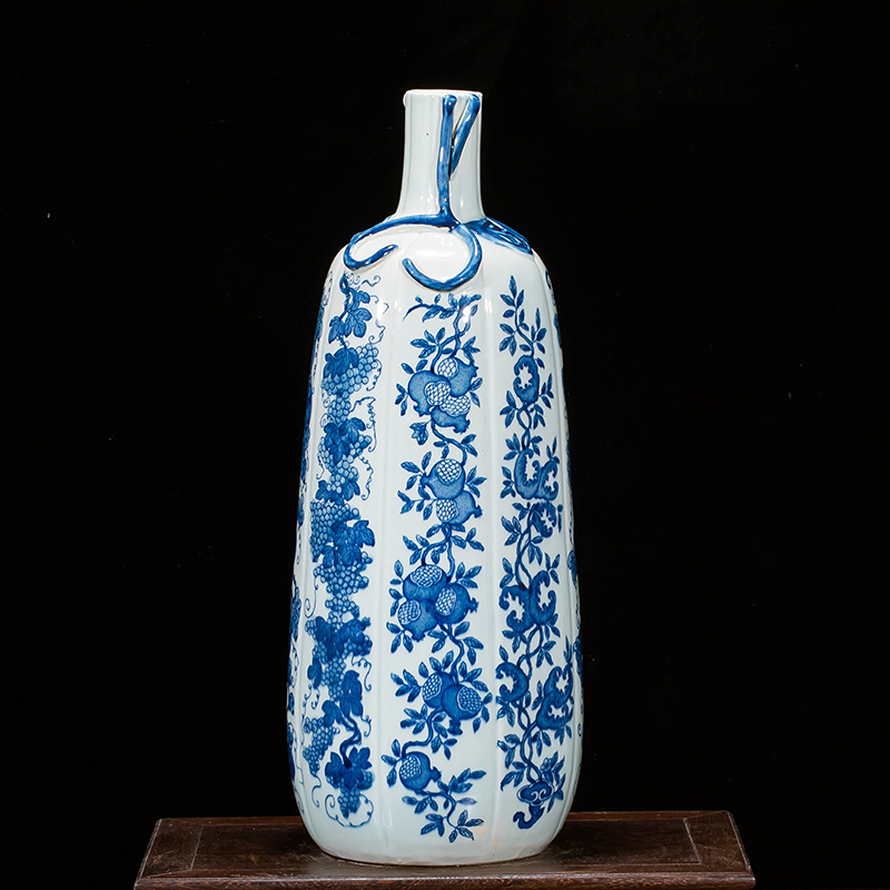 Jingdezhen ceramics vase antique blue - and - white large flower arranging new porch sitting room of Chinese style household act the role ofing is tasted furnishing articles