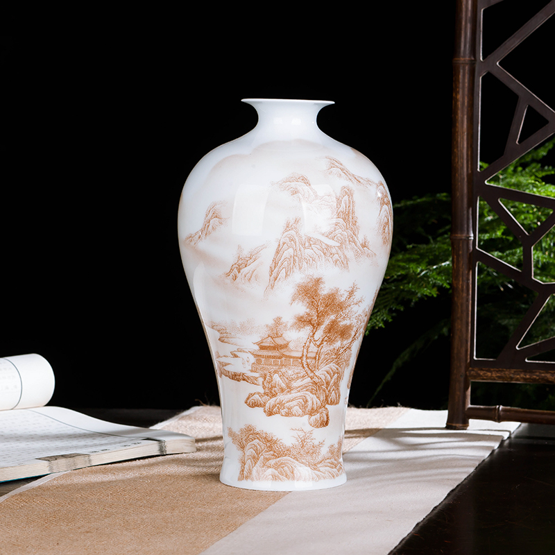 Jingdezhen ceramics high white porcelain of famille rose porcelain vase MAO home sitting room place wine decorations arts and crafts