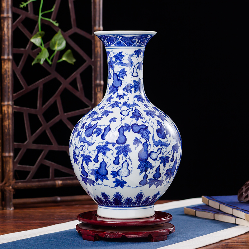 Jingdezhen ceramics hand - made antique Chinese blue and white porcelain vase furnishing articles contracted household act the role ofing is tasted the sitting room of handicraft