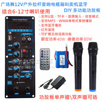 Battery speaker 12V power amplifier board DIY kit outdoor two-channel lever bluetooth audio modification homemade accessories