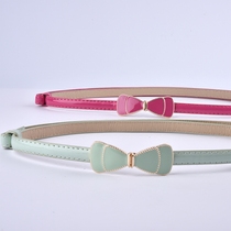 Childrens Belt Girls Bowknot Accessories Baby Belt with Skirt Candy Color PU Leather Pants Belt for Big Kids