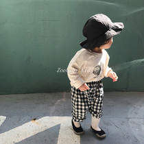 Zoebby Korean boy dress male and female baby cotton soft elastic cute lion hand-painted t-shirt-ins exploits