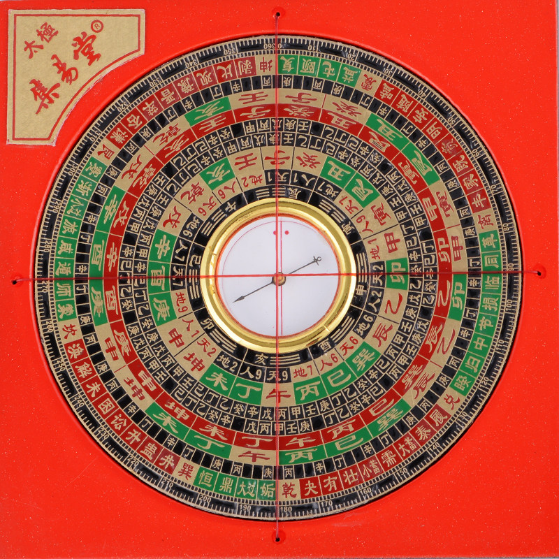 集易堂4寸14层彩色三元三合综合风水罗盘