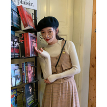 Plum ripe literary retro basic knitwear Womens slim-fit long-sleeved sweater with a semi-turtleneck base shirt