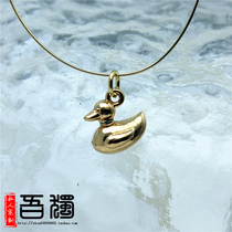 Bracelet DIY accessories Accessories Decorative material handmade necklace Making small pendants bronze gilded cuddly Ducks Pendant