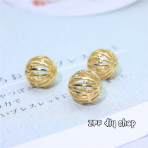 Jewelry diy decorative accessories upgraded gold-plated process 18K gold hollow gold beads jewelry matching materials