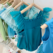 Gardenia growth note girls butterfly mesh one-piece swimsuit summer new Western style little girl cute princess swimsuit