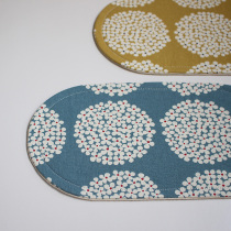 Hydrangea one person Tea one person eat Oval Nordic hand fabric coaster tea mat placemats