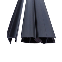Shower room accessories hotel bathroom glass push-pull door black sealed magnetic suction wind blocking water sealing edge rubber strip