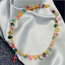 Hong Kong Amberman tourmaline drop anklet