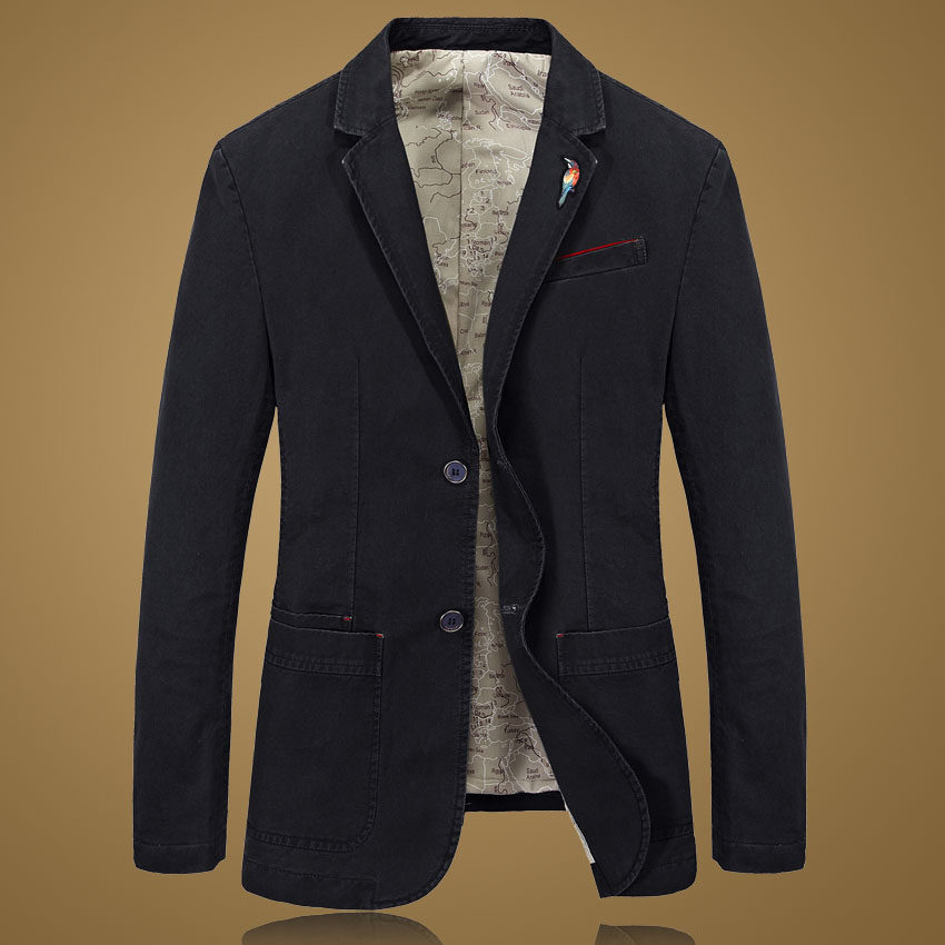 高端品质男装春秋季新款纯色百搭休闲西服纯棉两粒扣宽松大码西装_7折