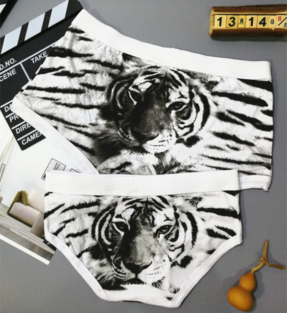 Domineering ຄູ່ນ່ຶ underwear Tiger head men's boxer briefs ສໍາລັບແມ່ຍິງ, ຄົນອັບເດດ: ແລະສ່ວນບຸກຄົນຂອງປະທານແຫ່ງຄວາມຮັກຝ້າຍບໍລິສຸດແນວໂນ້ມການສ້າງສັນ