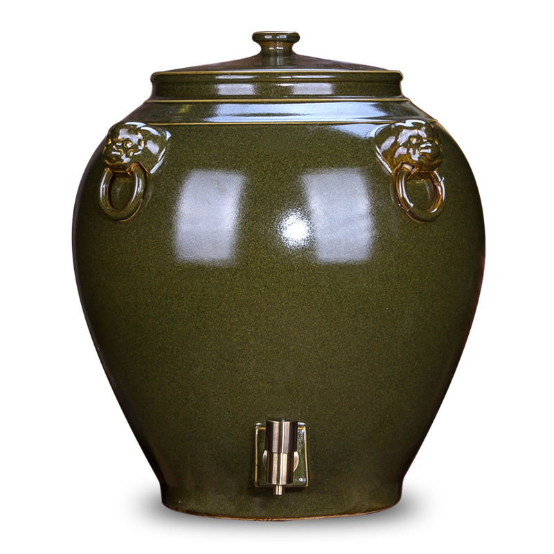 Jingdezhen ceramic jar 20/50/100 jins cylinder tank altar wine mercifully wine barrel with the tap