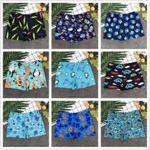 Childrens swimming trunks Boys boxer swimming trunks Medium and large childrens baby bathing suit Swimming cap goggles swimming suit equipment for boys