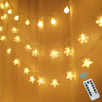 LED stars snowflake lights starry sky remote control plug-in string lights Net red decorative lights Room creative hanging lights Balcony