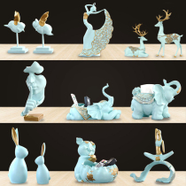 Housewarming gift Home decoration Lucky elephant deer decoration Desktop decoration Key storage wine cabinet entrance decoration