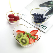 Japanese-style love phnom penh bowl Hammer mesh pattern Fruit salad bowl Heart-shaped breakfast dessert bowl Dessert snack bowl Birds nest bowl