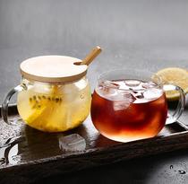 Japanese-style heat-resistant glass breakfast milk cup Coffee cup Juice milk cup with lid spoon Yogurt cup Fruit cup
