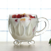 Fruit yogurt cup with milk cup childrens drinking water cup ice cream cup heat-resistant lead-free glass teacup coffee cup