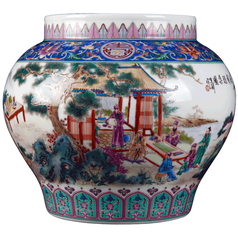 Jingdezhen ceramic hand - made of autumn garden gathering furnishing articles sitting room of Chinese style household porcelain vase decorations arts and crafts