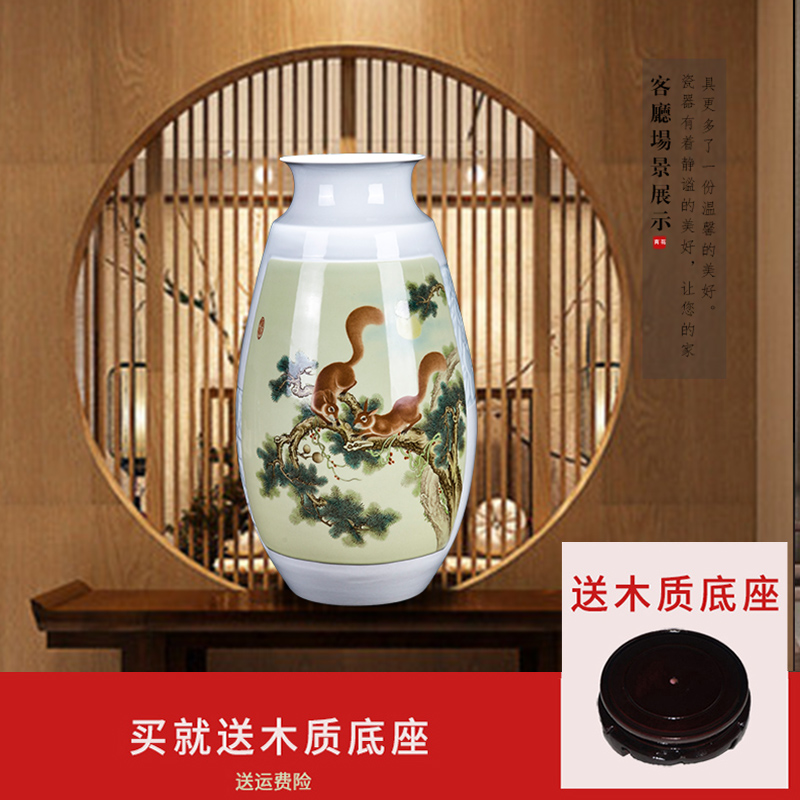 Jingdezhen ceramic new Chinese hand - made loose on vase furnishing articles home rich ancient frame porcelain sitting room adornment