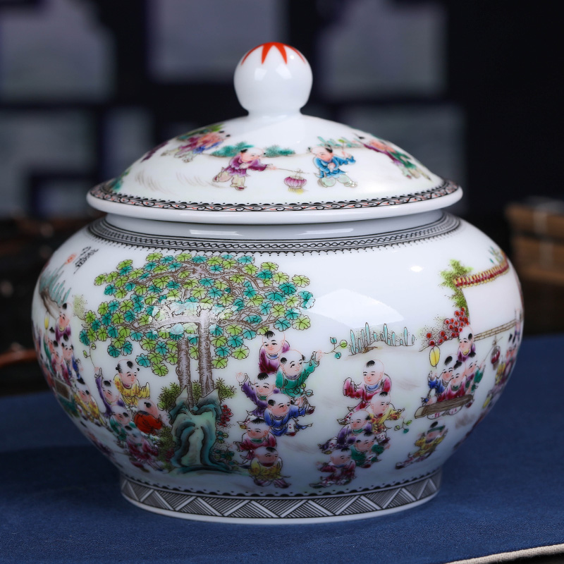 Jingdezhen ceramic hand - made the ancient philosophers graph caddy fixings seal POTS puer tea box packing box and POTS to restore ancient ways