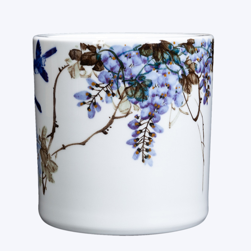 Jingdezhen ceramic hand - made sabingga sukdun dergici jimbi brush pot sitting room is the study of new Chinese style rich ancient frame accessories furnishing articles