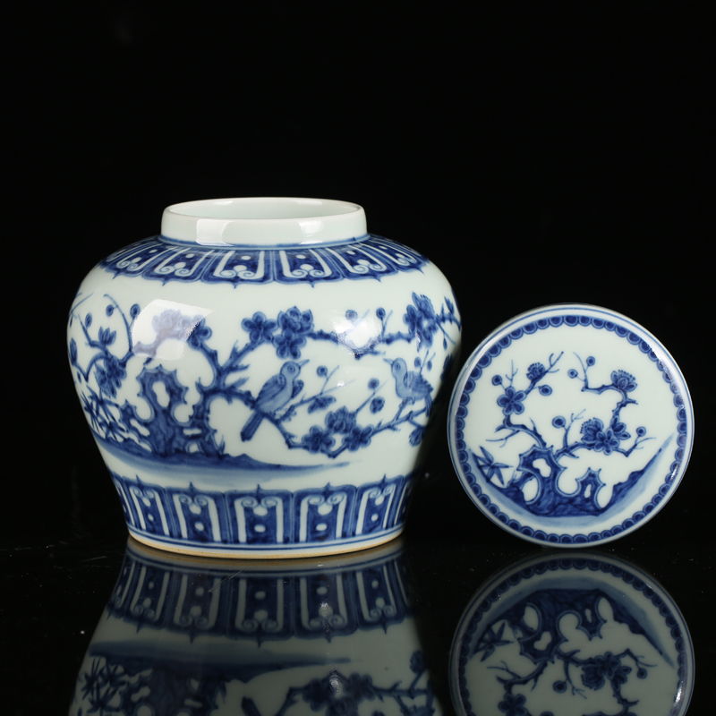 Jingdezhen ceramic antique maintain blue and white porcelain painting of flowers and days word can save POTS furnishing articles home tea POTS