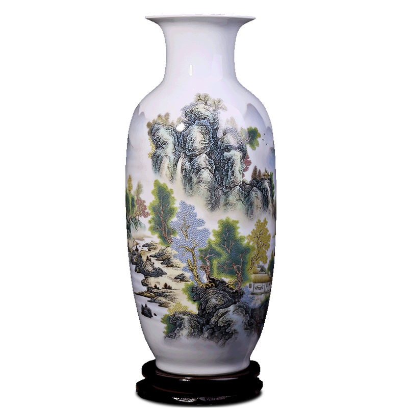 Jingdezhen ceramics vase interior furnishing articles sitting room decoration new classic retro hydroponic lucky bamboo vase