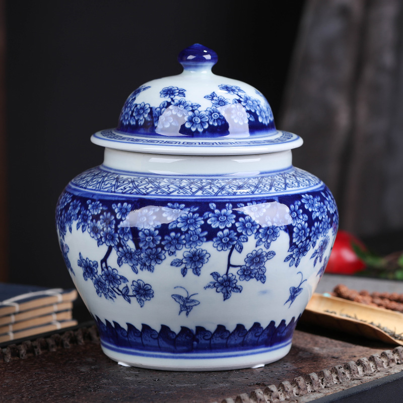 Jingdezhen ceramic tea pot wake receives pu 'er tea pot moistureproof box household sealed jar