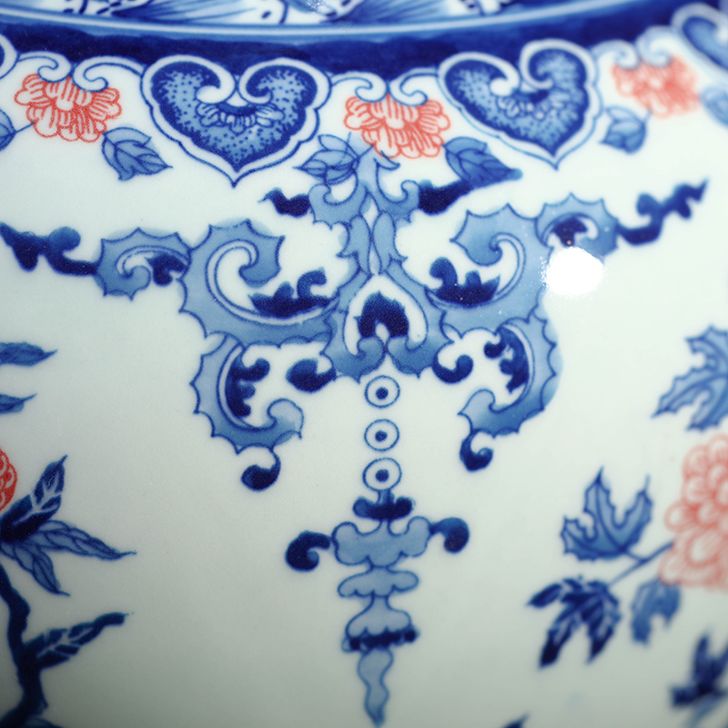 Blue and white porcelain of jingdezhen ceramics hand - made vases furnishing articles flower arranging porcelain household act the role ofing is tasted antique Chinese style living room