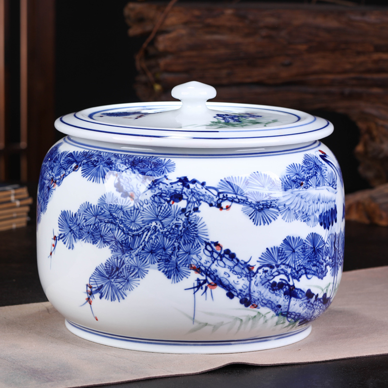 Jingdezhen ceramic tea cake tea gift box packaging household tea pot seal pot storage tank