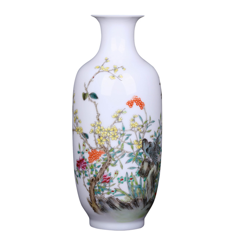 Jingdezhen ceramic hand - made powder enamel vase place to live in the sitting room of the new Chinese style flower arranging porcelain decorative arts and crafts