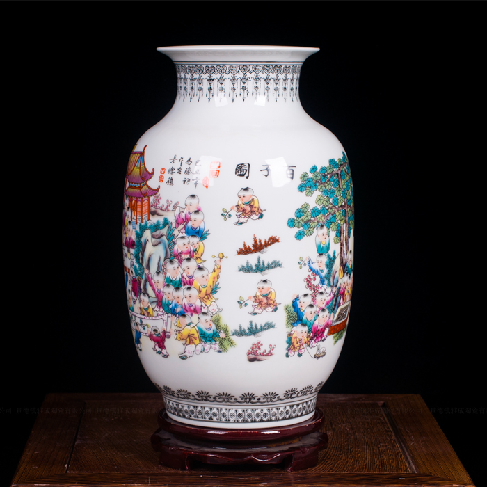 Jingdezhen ceramics vase new Chinese flower arranging retro rural creative contracted sitting room desktop furnishing articles process